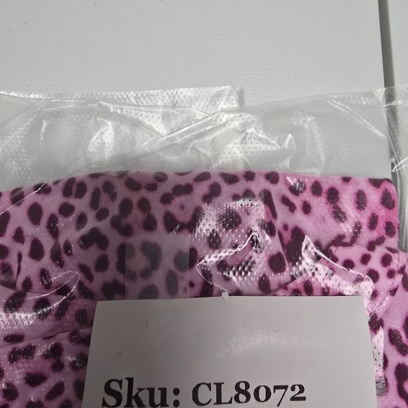 INC International Concepts Top Womens S Pink Animal Print Lace-Up Party Clubwear - Picture 12 of 12